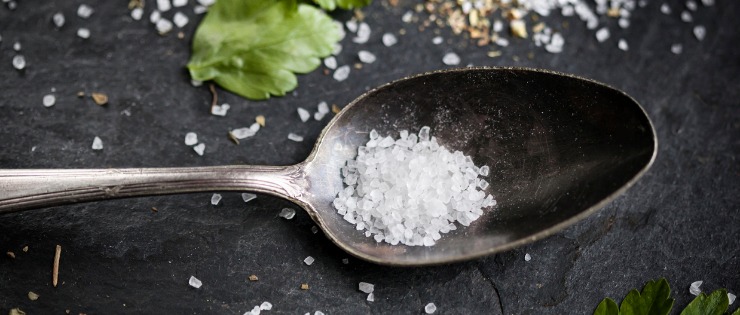 A spoon of rock salt