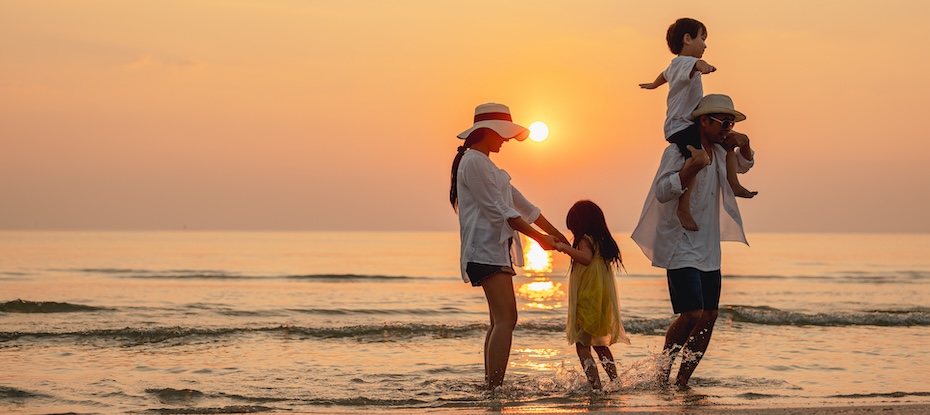 family with peace of mind from having child travel insurance for their trip