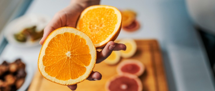 Oranges are high in vitamin C and are effective at increasing iron absorption.