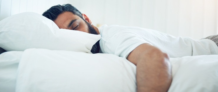 A man with parasomnia in the NREM stage of the sleep cycle.