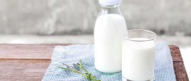Organic milk in a glass